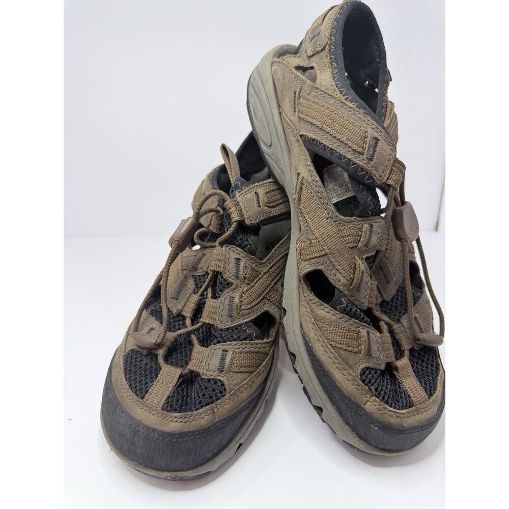 Merrell Men's Shoes Brown Size 9 Leather Cambrian Dark Earth Hiking Sport Sandal